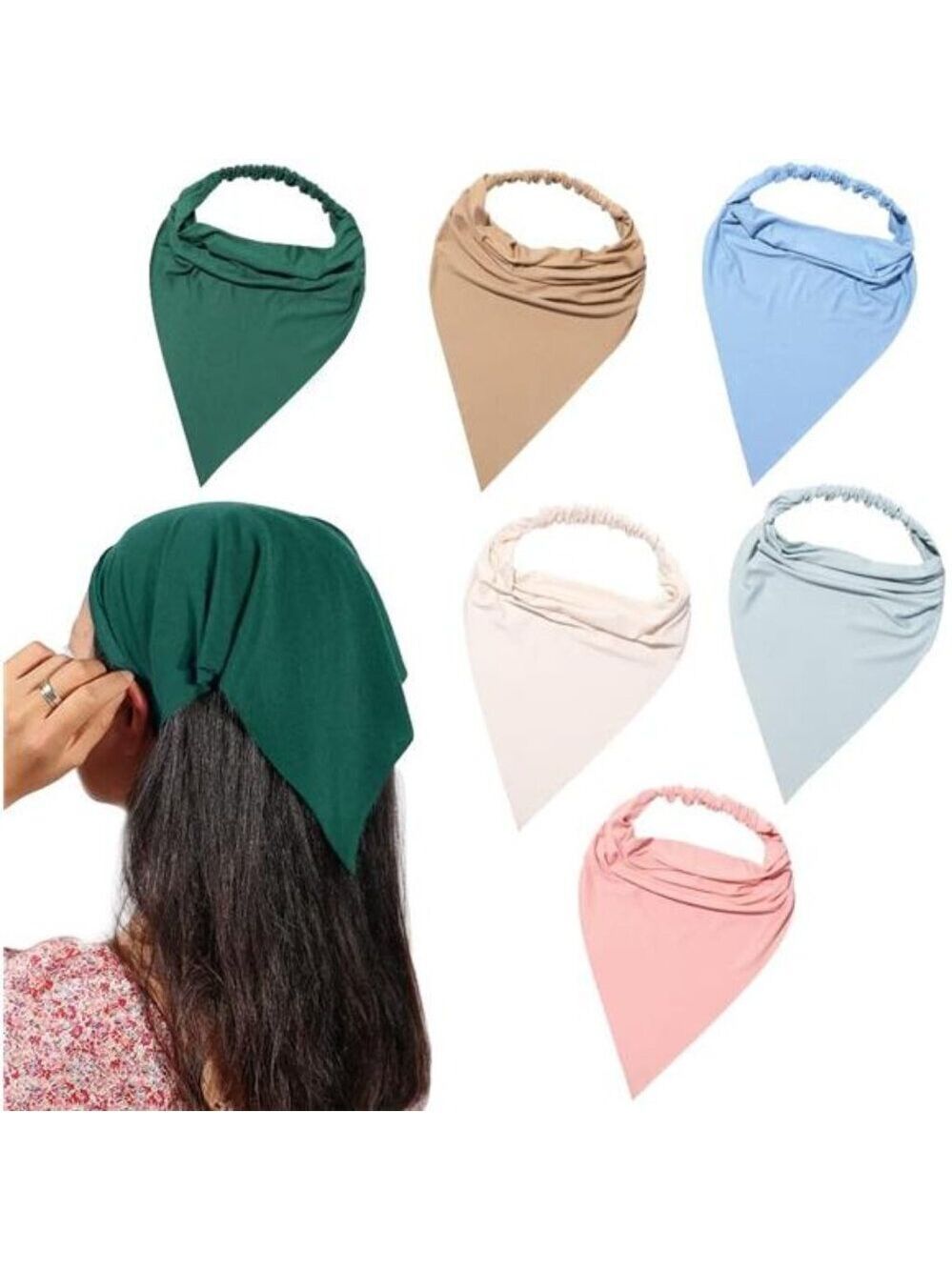 Hair scarf headband set boho triangle bandana non slip elastic hair accessories